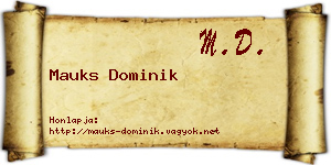 Mauks Dominik névjegykártya